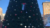 Pro-Palestine protester climbs San Francisco’s 83 ft Union Square Christmas tree