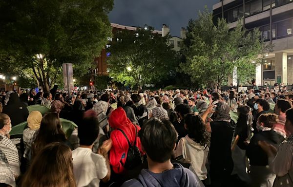 Pro-Palestine protesters return to George Washington University, in standoff with police