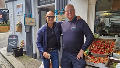 Stanley Tucci spotted 'squeezing courgettes' in Cornwall