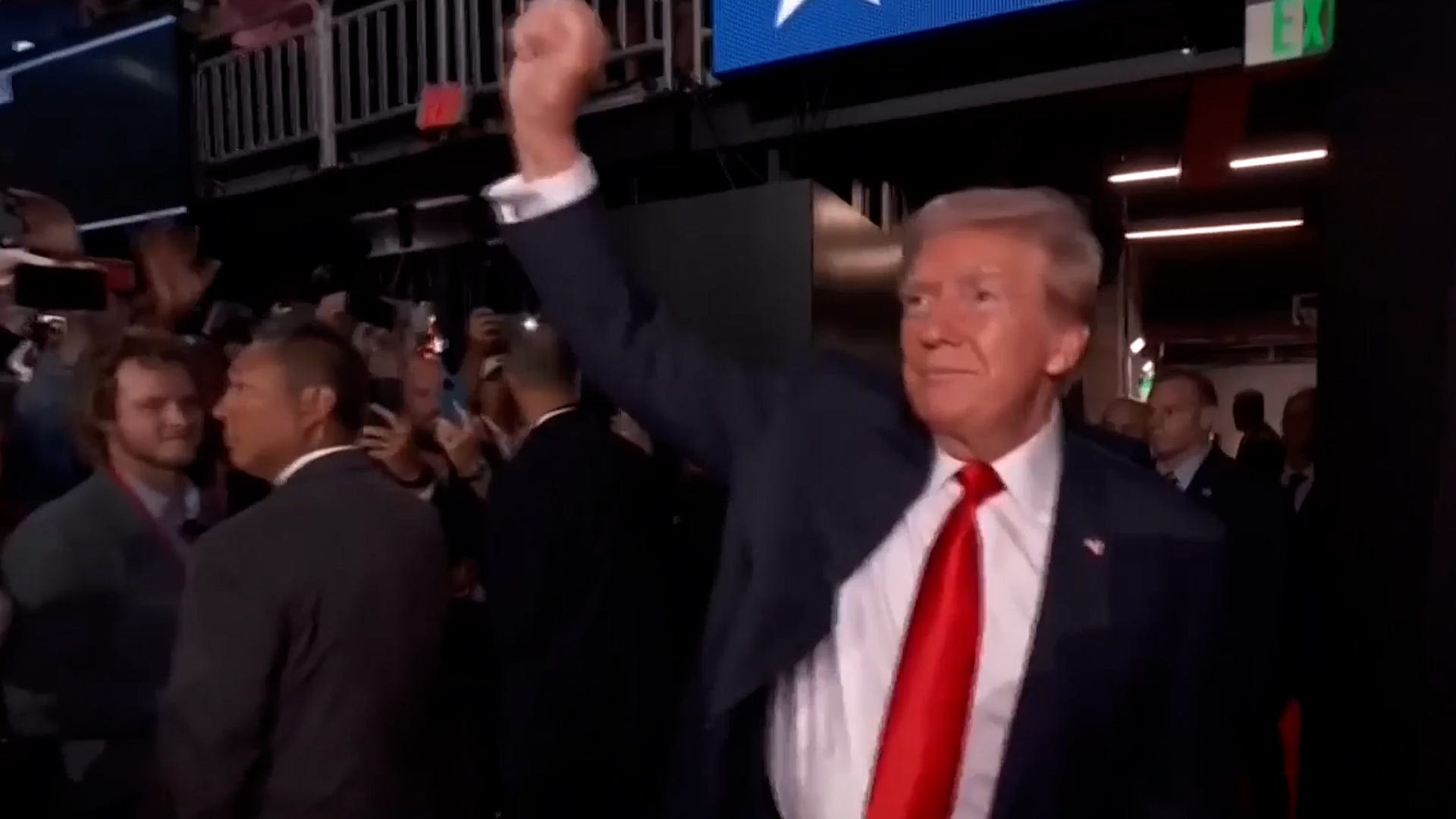 Split screen: Trump triumphant at RNC convention as Biden battles for his political life