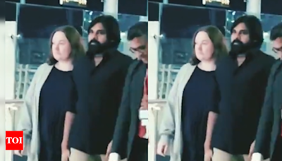 Pawan Kalyan and Anna Lezhneva were spotted at the Hyderabad airport as they headed to Delhi | - Times of India