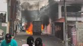Pobladores incendian paquetería electoral de San Fernando, Chiapas; hay varios heridos