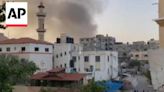 Smoke rising from the direction of the Kuwaiti Hospital in Rafah