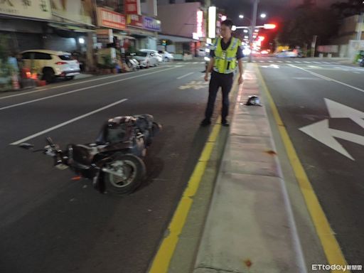 台南離奇車禍！騎士一路左偏撞分隔島影片曝 自稱恍神釀禍