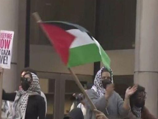 Pro-Palestinian protests erupt outside NYU's Stern School of Business