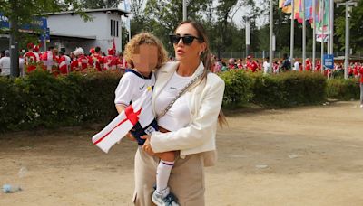 Lauryn Goodman & son arrive to see dad Walker play as his wife Annie takes seat