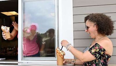 Inaugural ice cream cone served up at Norwich waterfront shop