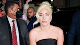 Lady Gaga Is Radiant As a Bridesmaid in a Luminous Pleated Champagne Gown