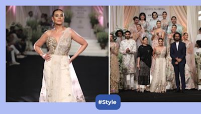 India Couture Week 2024: Lisa Ray turned showstopper for Rahul Mishra's nature inspired collection