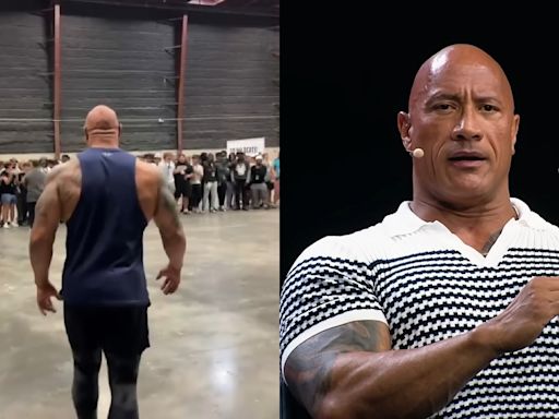 Dwayne Johnson meets with Georgia high school football team after tragic shooting