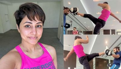 WATCH: Hina Khan courageously engages in intense workout, serving as inspiration for many; fans praise her strength