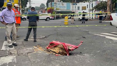 Hundimiento y socavón se originan en la colonia Santa Catarina en Coyoacán