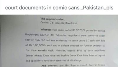 Pakistan Court Uses Comic Sans Font in Imran Khan and Bushra Bibi Case, Sparks Humour - News18