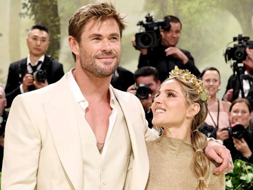 Chris Hemsworth and Elsa Pataky Look Like a Greek God and Goddess for 2024 Met Gala Debut (She's Wearing a Crown!)