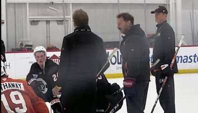 Father of Gaudreau brothers helps out at Philadelphia Flyers practice