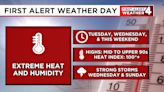 First Alert Forecast: Dangerous heat and strong thunderstorms this week