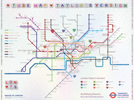 Sadiq Khan shares ‘Taylor’s Version’ of London Tube map ahead of pop star’s Wembley shows