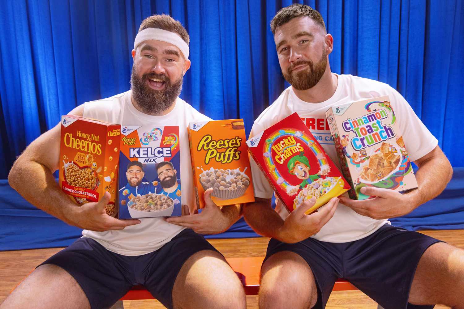 Travis Kelce Feeds Brother Jason Like a Baby in Behind-the-Scenes Clip for Their New Cereal — Watch (Exclusive)