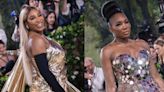 Serena Goes for Gold in Balenciaga and Venus Williams Shines in Mirrored Marc Jacobs Gown on Met Gala 2024 Red Carpet