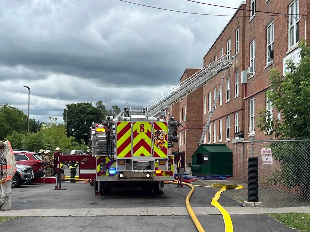 Firefighters fight fire at Ballantyne Gardens Apartments in Syracuse