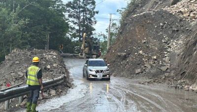 中橫宜蘭支線米摩登路段地震坍方搶通 晚間6點預警性封路