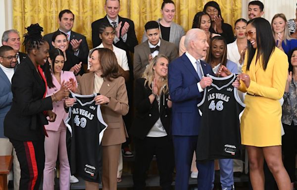 President Biden makes Candace Parker blunder during Las Vegas Aces ceremony