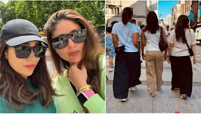 Karisma Kapoor enjoys strolling with sister Kareena and daughter Samaira during their summer vacay; see PIC