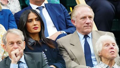 Salma Hayek and Husband François-Henri Pinault Watch Wimbledon from the Royal Box