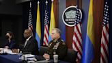 The Pentagon hung the Ukrainian flag upside down during a virtual meeting with the country's military leaders