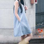 正韓 milk Daily denim midi dress 甜美牛仔背心裙洋裝 24MAR