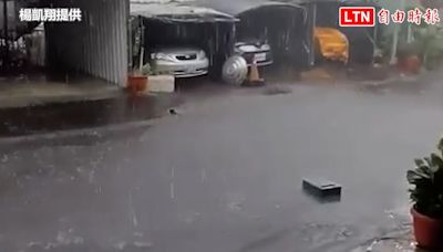 南投草屯雷雨強風夾帶冰雹 市區路樹折斷倒塌（楊凱翔提供） - 自由電子報影音頻道