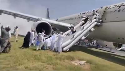 Saudia Flight, With 297 Passengers, Catches Fire During Landing At Pakistan's Peshawar Airport: Video