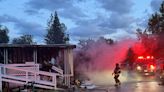 Lightning strike in Placer County causes mobile home explosion; video shows fire that erupted