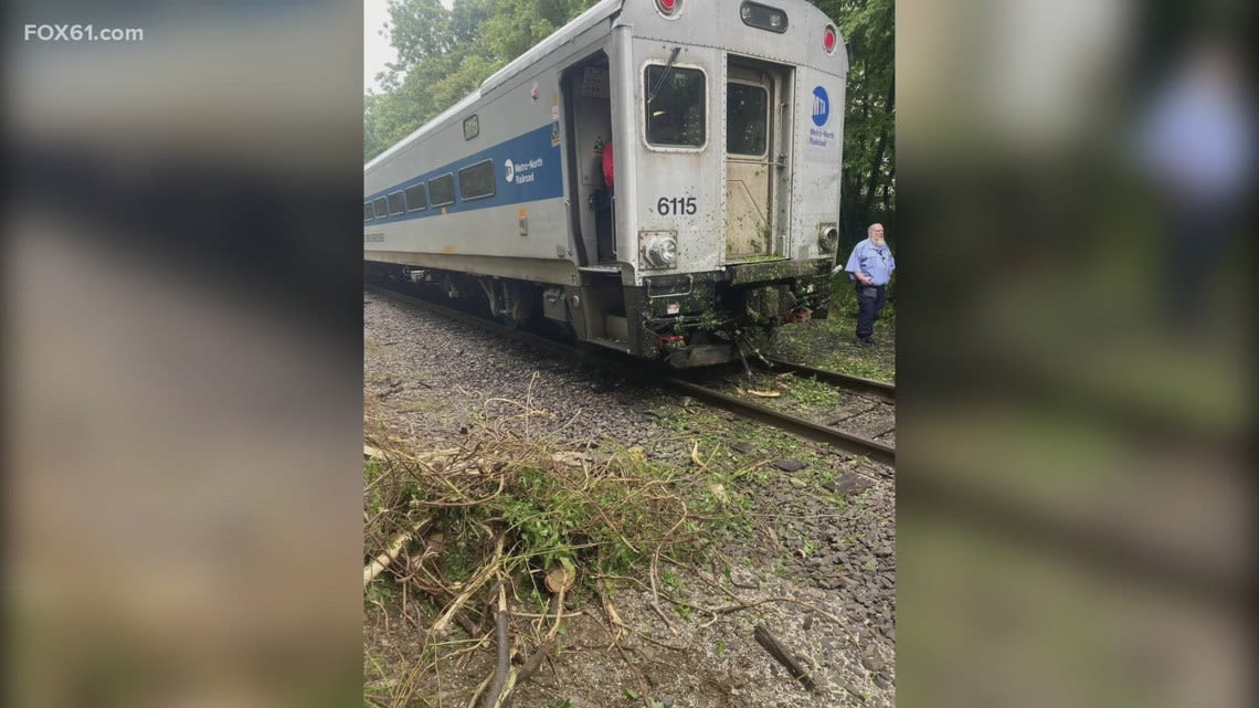 Passenger taken to hospital after Metro-North train hits tree sitting on tracks in Milford
