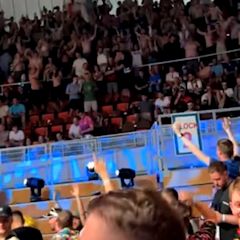 Watch moment England fans at European Darts Tour celebrate Scotland's Euro KO