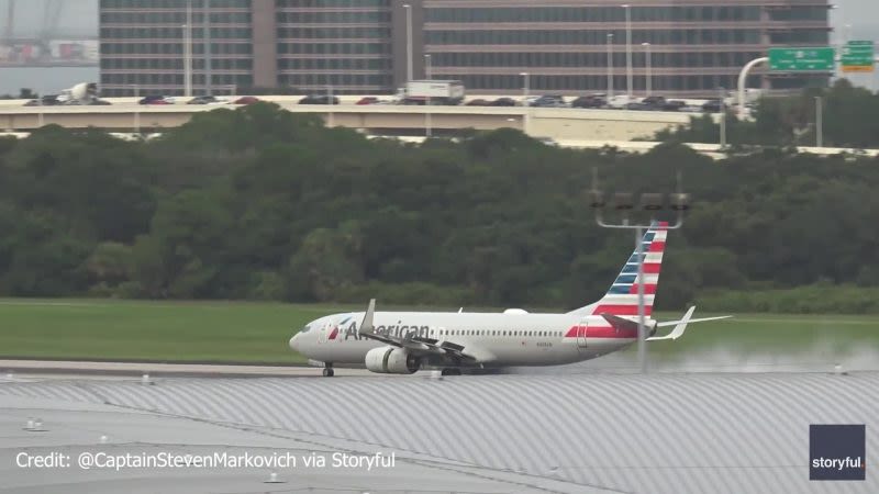 ‘Unbelievable’: Passengers react to tire catching fire before takeoff from Tampa