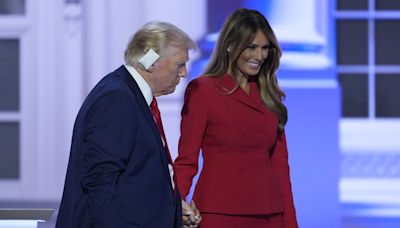 Former first lady Melania Trump makes a rare appearance on the Republican convention's last night