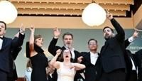 The cast of 'A Little Something Extra' celebrate at the Cannes Film Festival