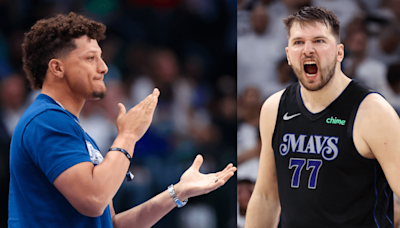 WATCH: Big Mavs Fan Patrick Mahomes Goes Crazy After Luka Doncic's Game-Winner