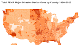 What part of the US has the most natural disasters? See a county-by-county breakdown