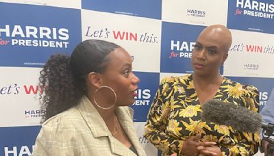 U.S. Reps. Pressley and Lee rally in Pittsburgh to spotlight Harris’ reproductive rights record
