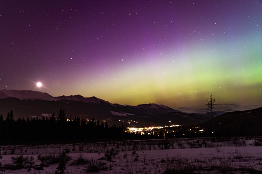 Aurora seen around Denver, across Colorado