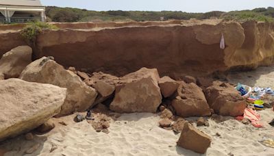 La zona donde ha muerto una bebé por un desprendimiento de rocas en Formentera ya sufrió derrumbes en invierno