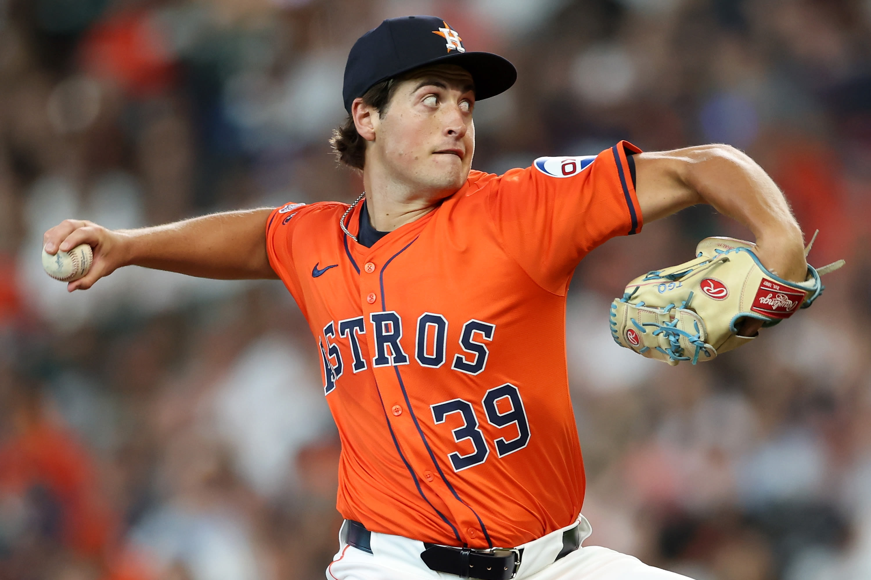 Jake Bloss is the Astros' latest starting pitcher to go on the injured list