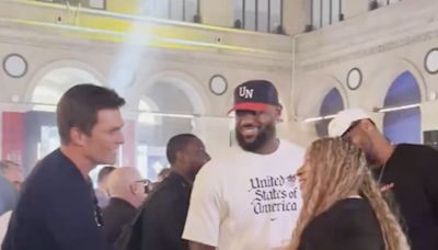 LeBron James tells recently divorced Tom Brady he owes success to his wife in awkward exchange