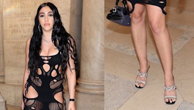 Lourdes Leon Shines in Glittery Sandals and Cut-Out Minidress at the Marc Jacobs Fall 2024 Show