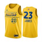 勒布朗·詹姆士(LeBron James)NBA 2021全明星賽球衣 熱轉印款式 23號 黃色