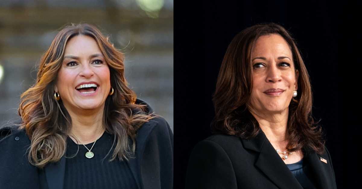 Internet Says Kamala Harris Is Giving 'Mariska Hargitay Vibes' After Approaching Reporters Like a TV 'Detective'