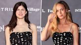 Brie Larson and Alexandra Daddario accidentally twin in same polka-dotted dress at Filming Italy event