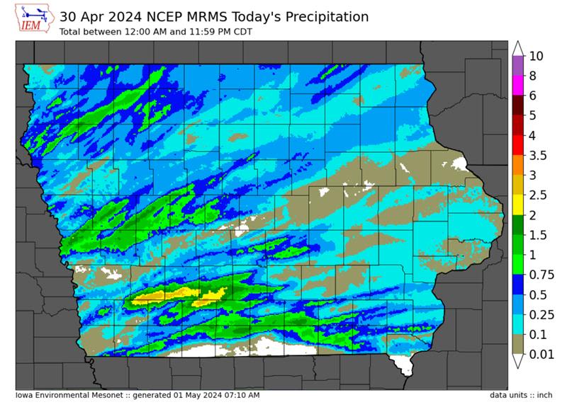 Iowa saw more storms last night. How much rain and hail did we get?